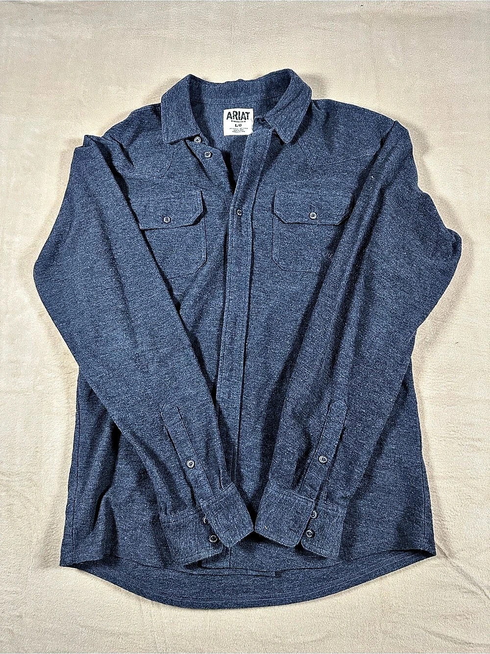 Ariat Retro Fit Long Sleeve Shirt Blue Men's Large